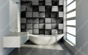Harika resimli siyah beyaz karelerden oluşan fayanslar banyo, mutfak ve diğer mekanlarınızda yerini almaya başladı.