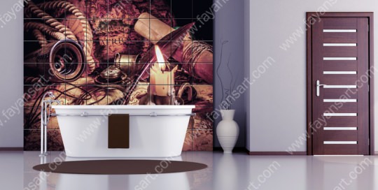 Historical Map printed on Tile