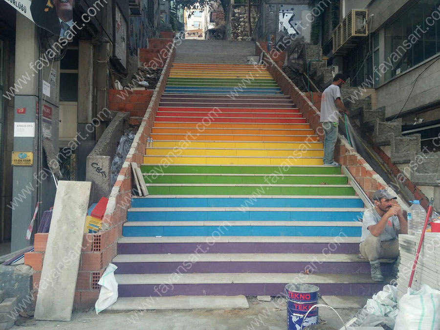Colorful Printed Stair Tiles