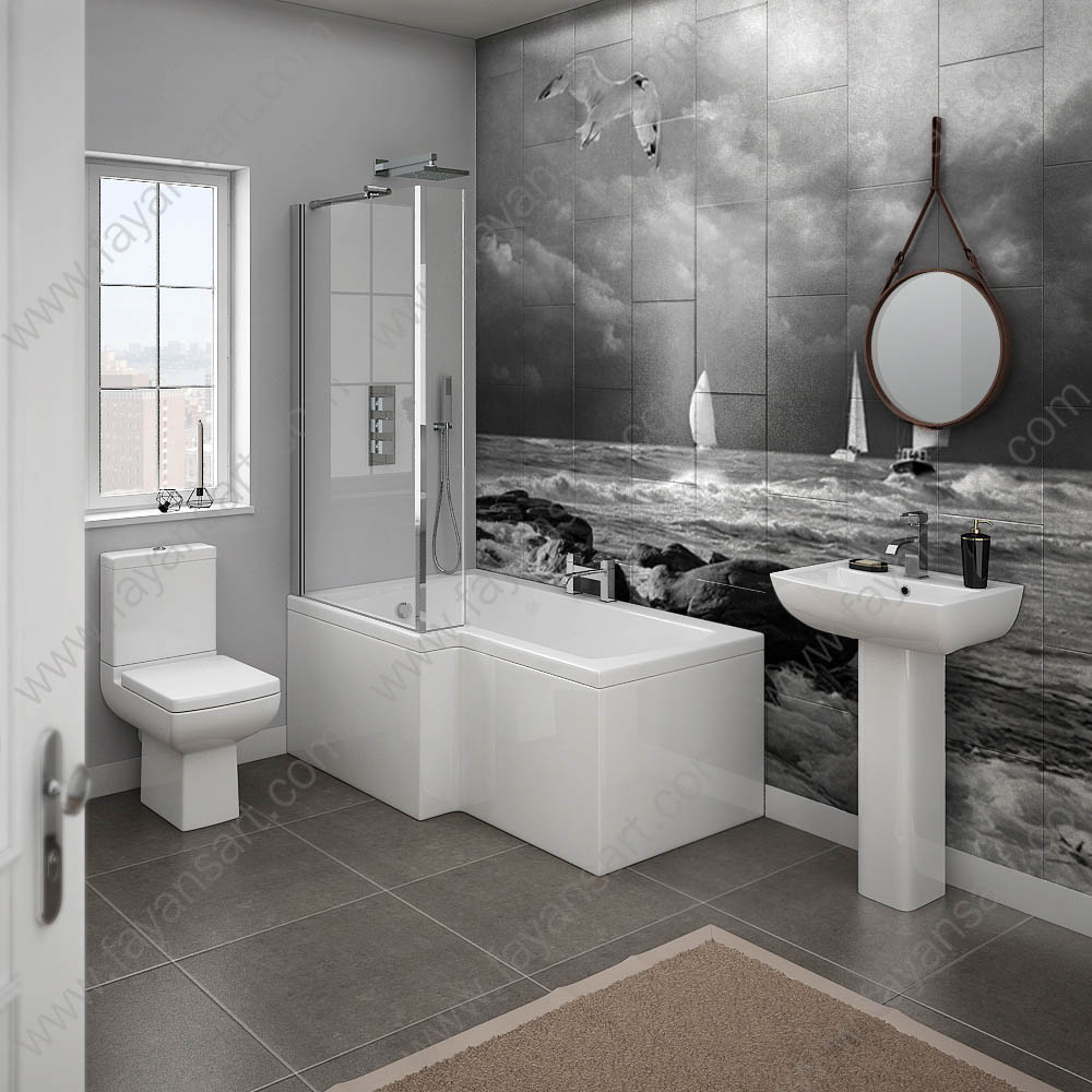 Black White Custom Bathroom Tile Models